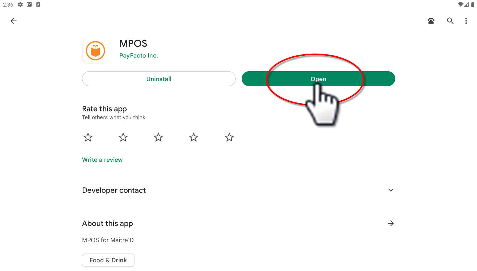 Google Play MPOS App Page